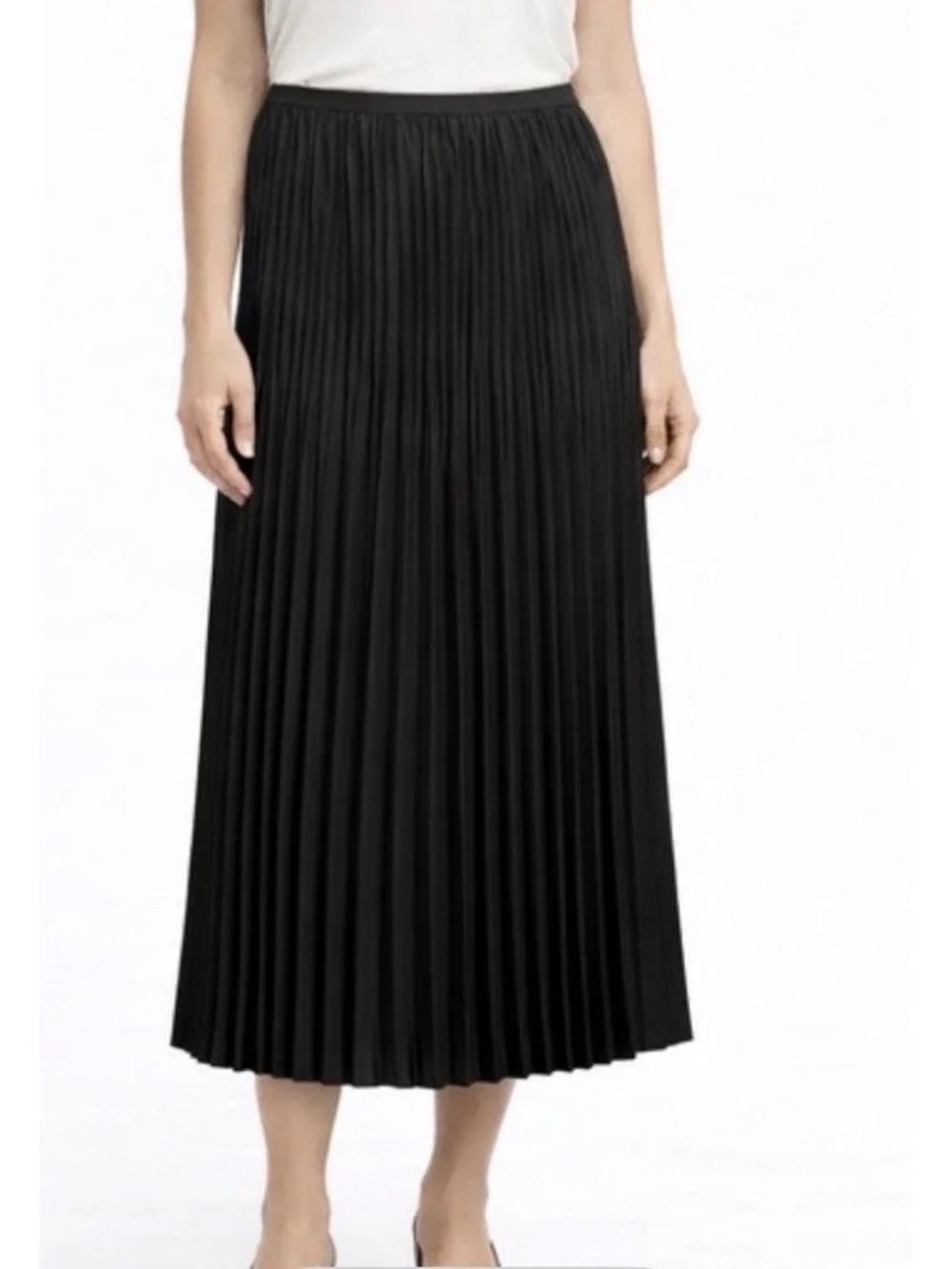 NWT Eileen Fisher Wool/Silk Pleated Skirt - size L